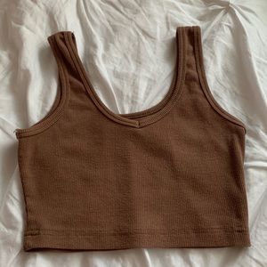 Light Brown Crop Tank Top